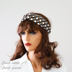 Tory Burch Beige and Brown Logo Headband, GUARANTEED Authentic, NWT Tory Burch | Accessories | Nwt Tory Burch Logo Silk Hair  main image 2